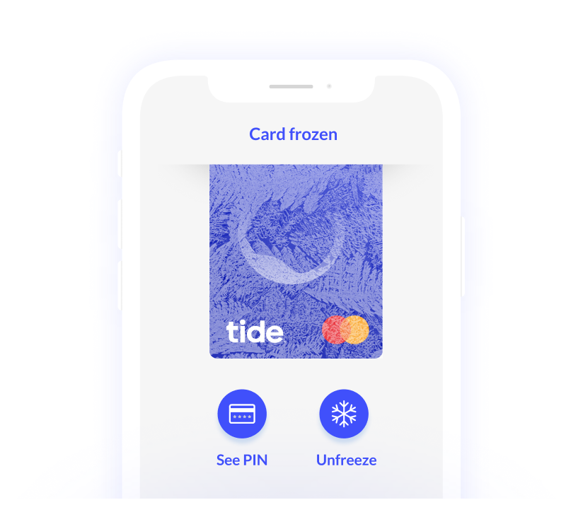 Easy business account card management preview - Tide Business Banking App