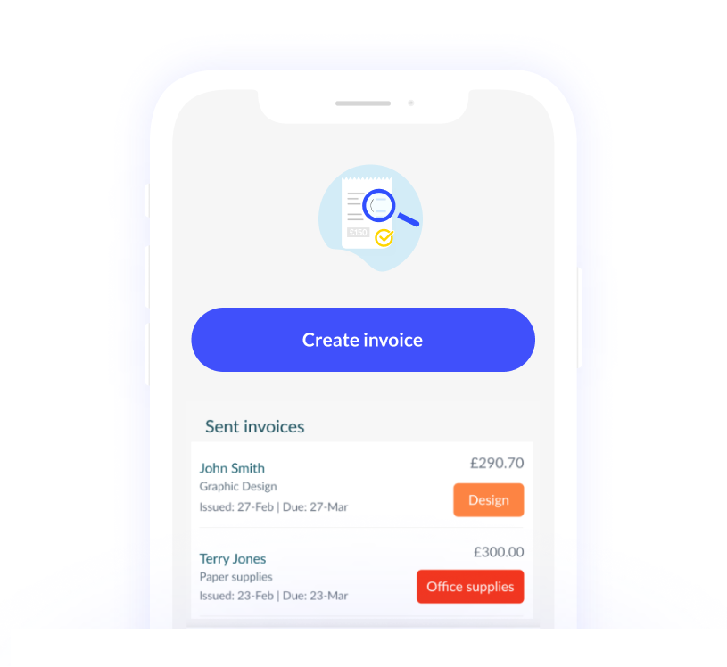 Preview create and pay invoices with a tap - Tide Business Banking App