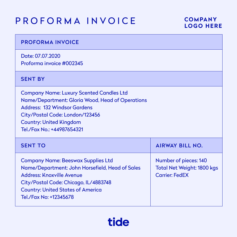 proforma payment